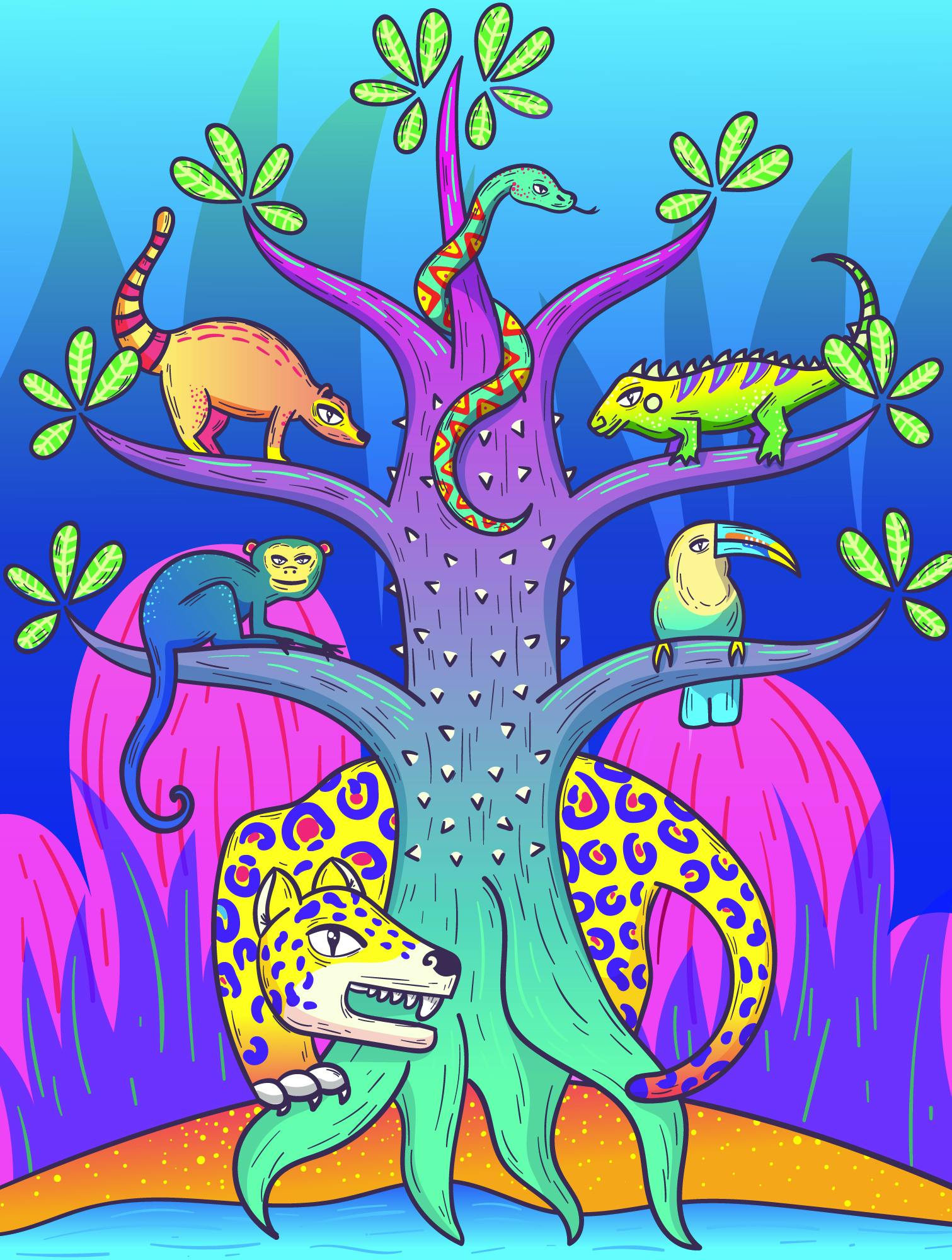 NFT featuring a Ceiba tree from KanNFTStudio led by Danielle Zosavac. Courtesy: KanNFTStudio.